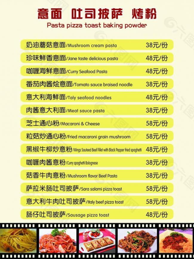咖啡館意面菜譜圖片