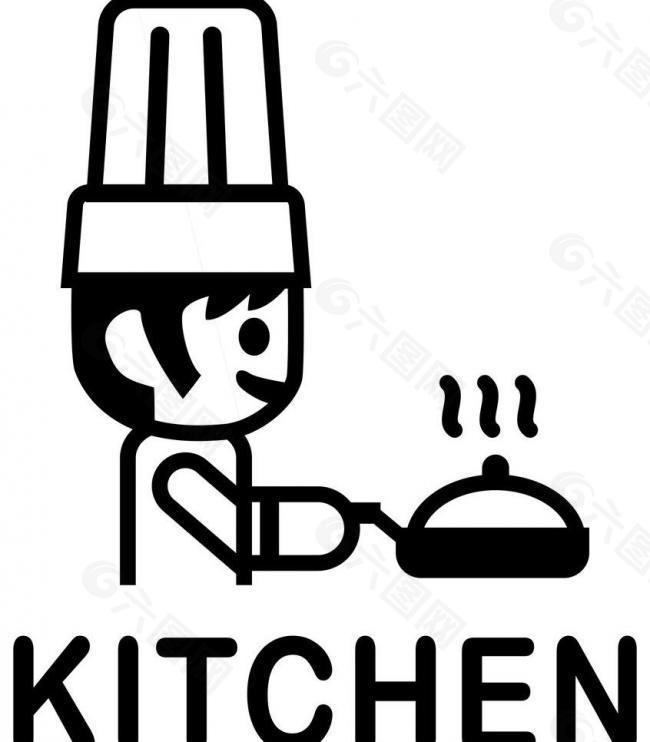 廚房卡通墻貼圖片