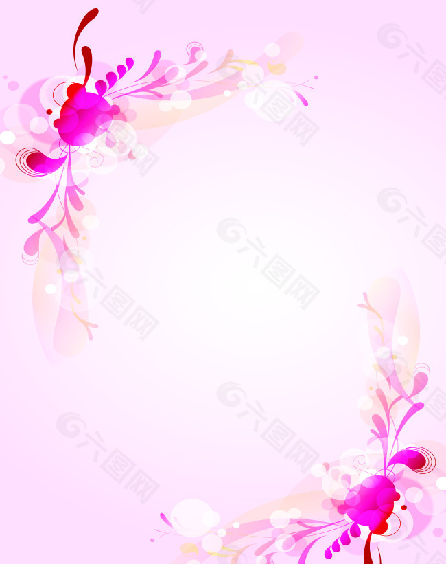 夢幻粉色背景對角花紋移門圖