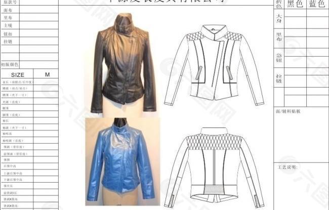 服裝設計手稿 皮衣設計圖片