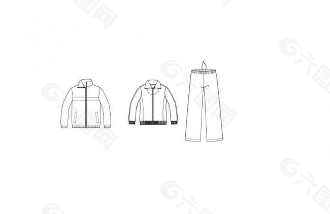 矢量衣服褲子線條圖片