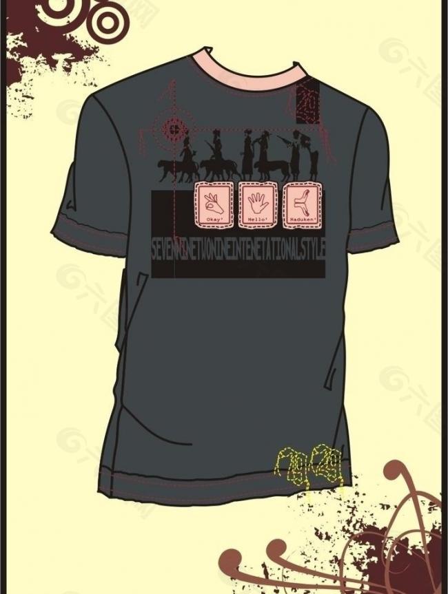 男裝 t shirt 印花設計 士兵槍手圖片