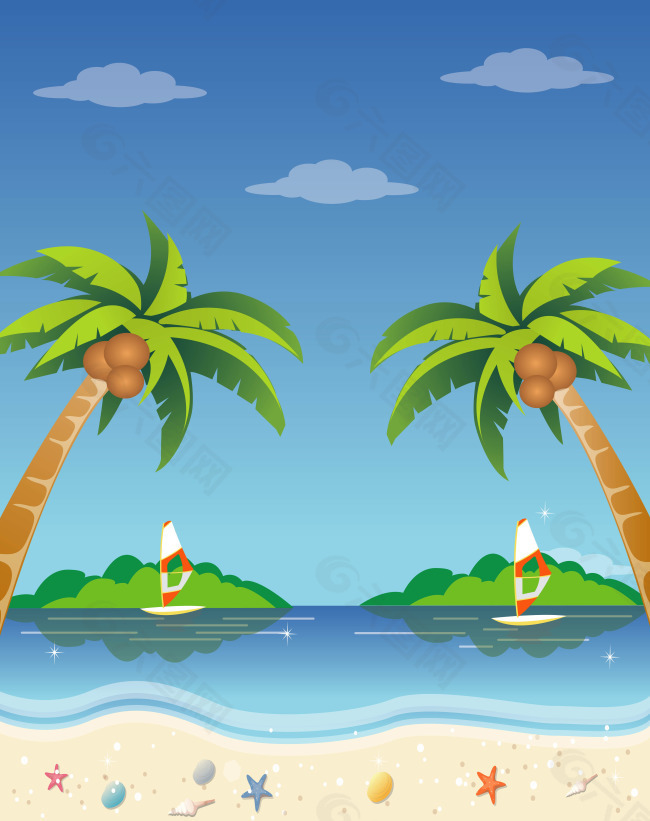 海邊風情移門圖