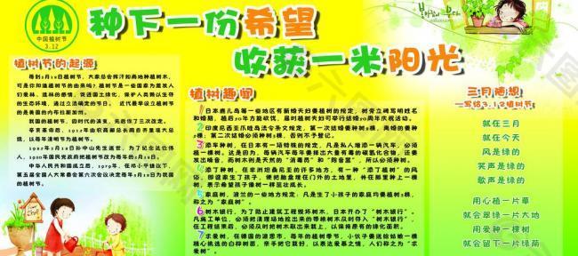 植树节宣传板图片