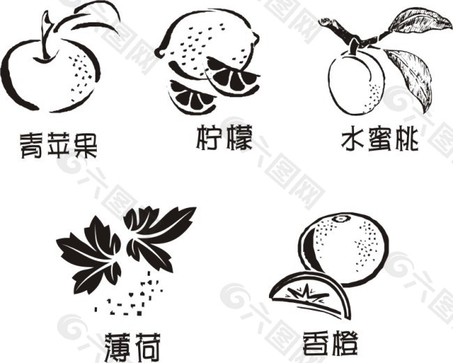 黑白水果