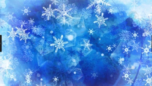藍(lán)色背景下的漂亮雪花素材