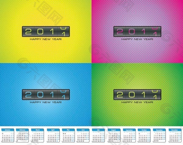 2010过度到2011年矢量素材