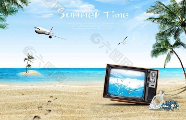 夏日海灘素材圖片