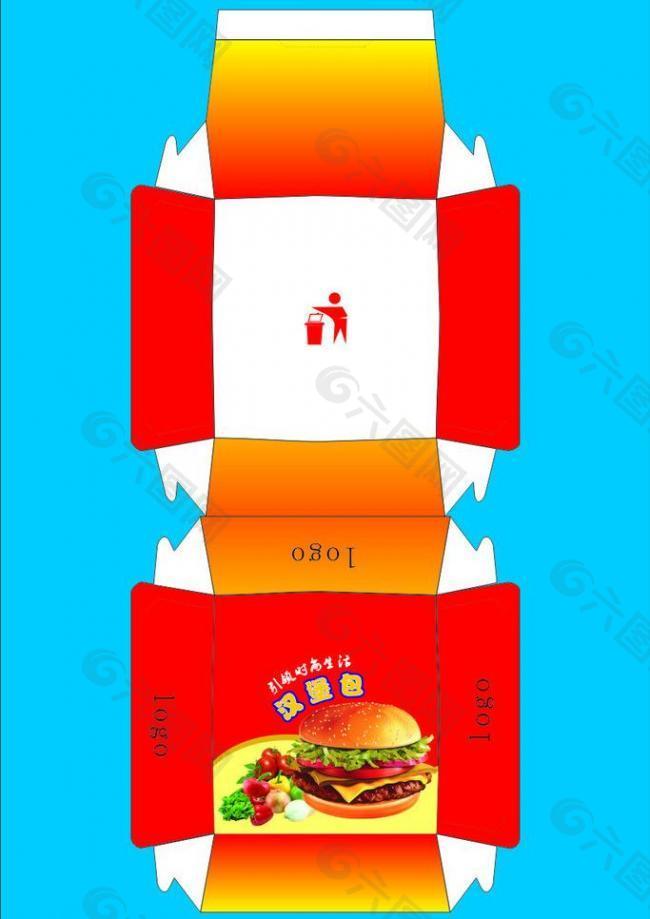漢堡包包裝盒圖片