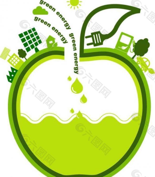 苹果绿色能源环保图片
