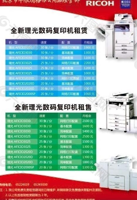 复印机租赁单页图片(ai,矢量图)