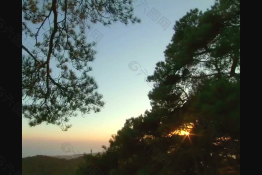 夕陽背景視頻素材模板下載