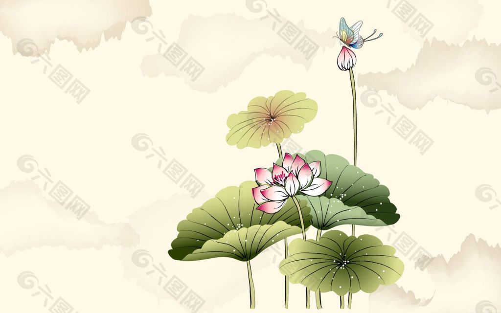 中國(guó)風(fēng)古典荷花背景