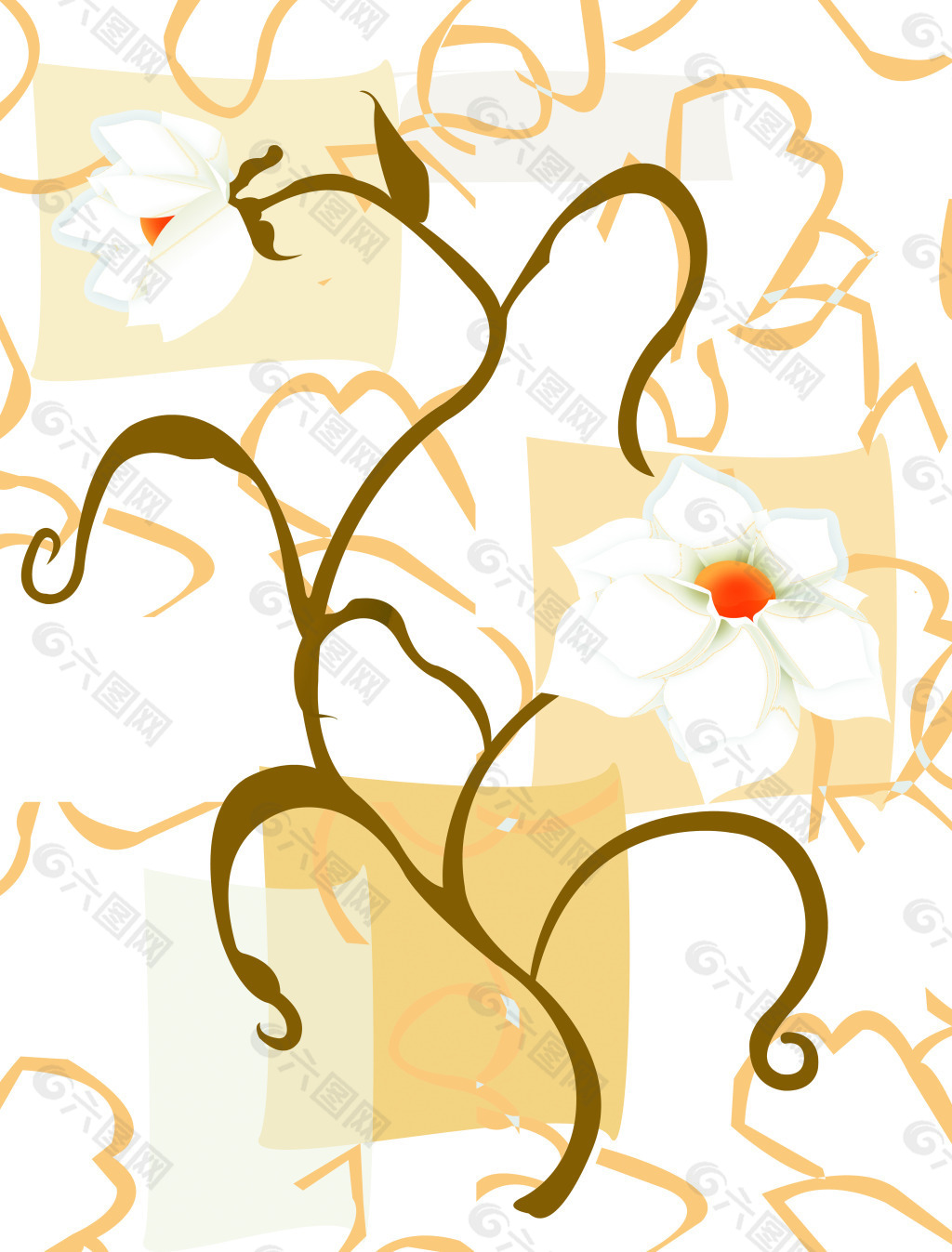 白色花朵圖案