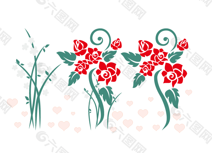 薔薇花紋