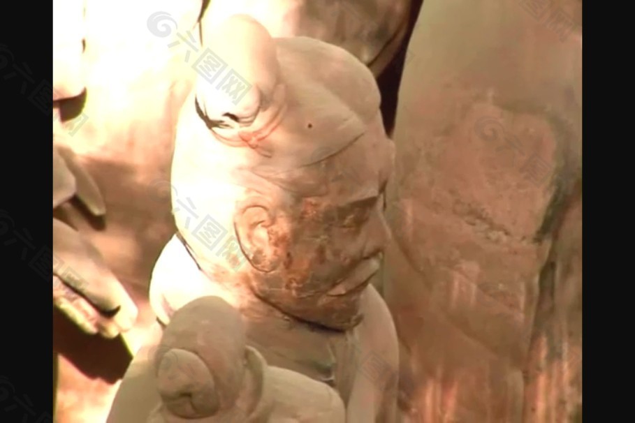 古代兵馬俑視頻素材模板下載