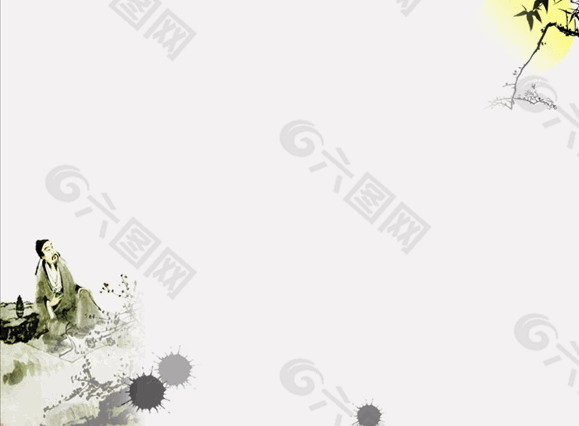 古典詩人PPT模板下載