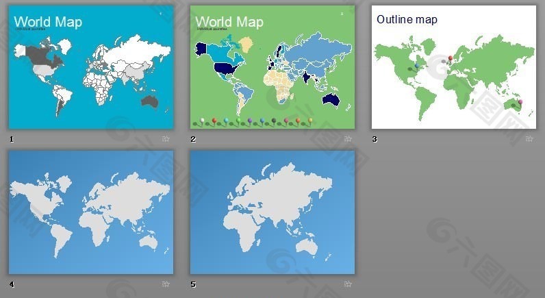 世界地图PPT素材