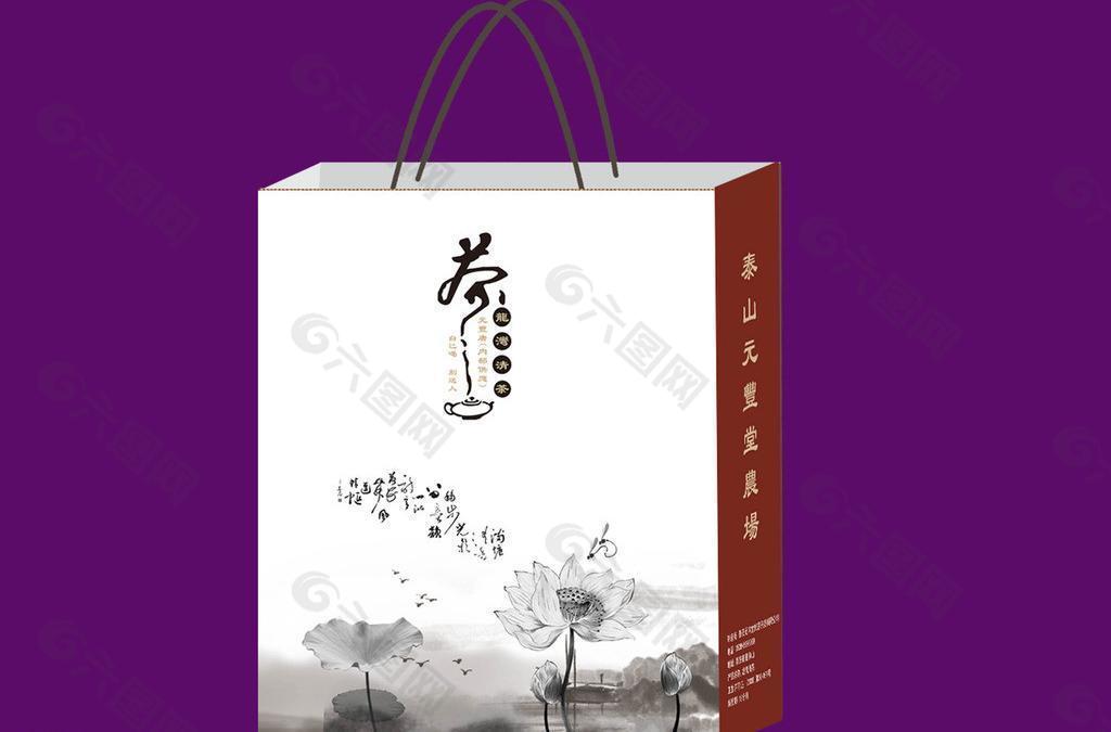茶葉包裝 手提袋（平面圖）圖片