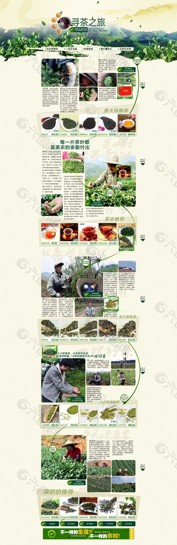 綠色茶葉淘寶主頁P(yáng)SD素材