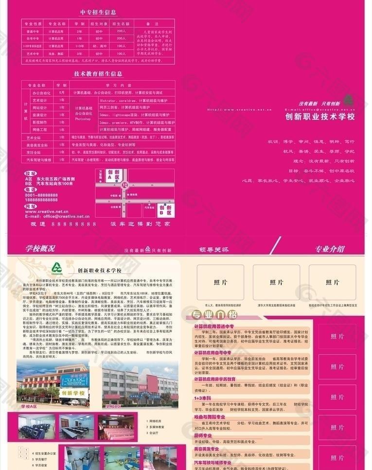 創(chuàng)新學(xué)校招生簡章拼版圖片