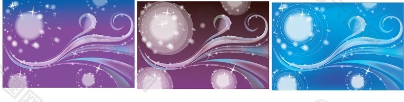 矢量幻彩背景柔美光暈線條模板系列素材