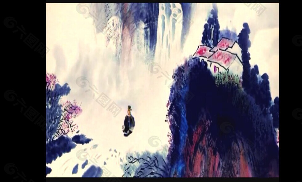 水墨畫風(fēng)景視頻素材模板下載