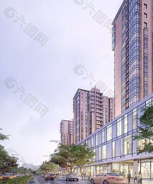商業(yè)建筑夜景效果圖圖片