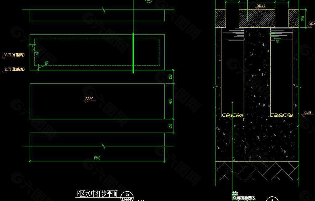 水中汀步平面圖片