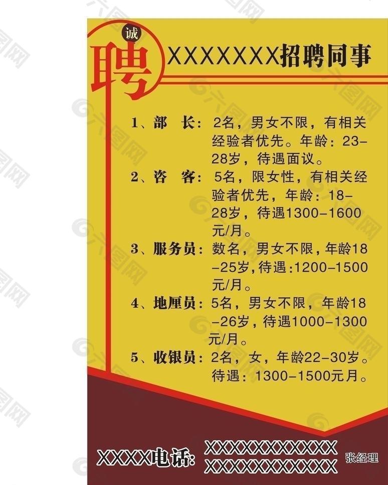 餐飲行業(yè)招聘x展架圖片