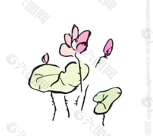 矢量抽象荷花圖片