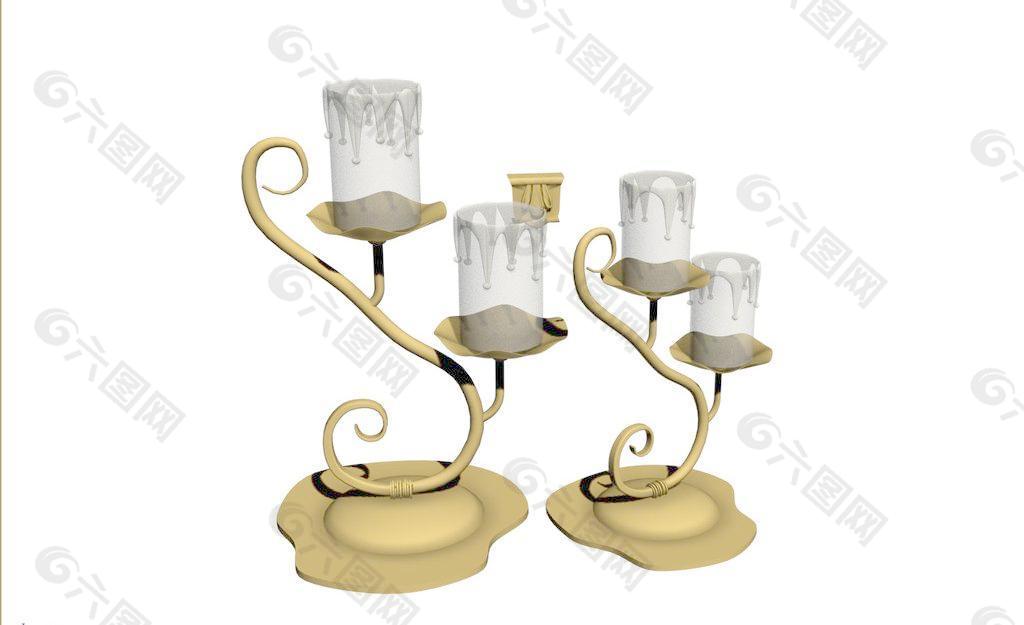 歐式燭臺模型圖片