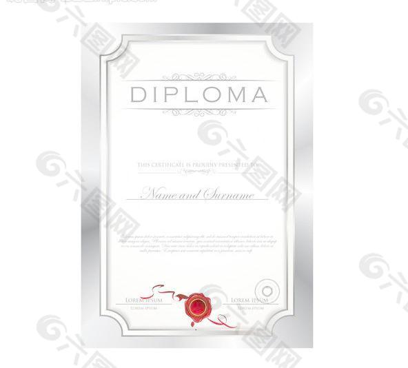 歐式花紋邊框 證書圖片