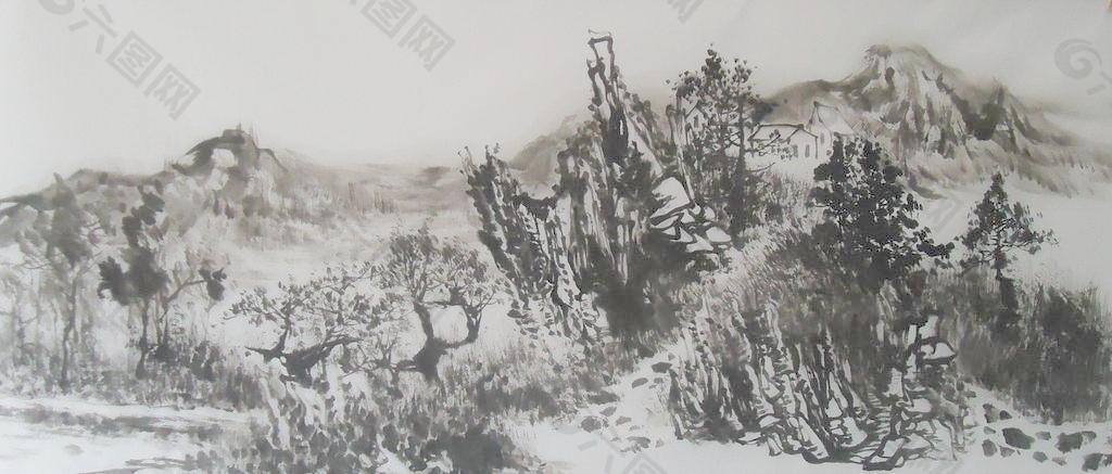 山水風景畫圖片