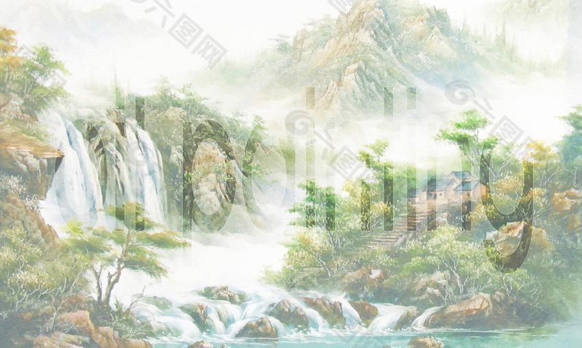 山水畫(60x40cm)圖片