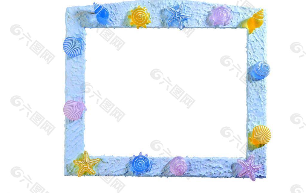 可愛石膏相框邊框 海洋生物圖片