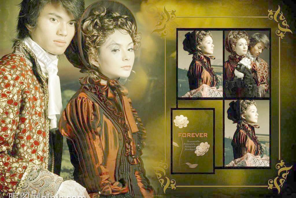 歐式風格婚紗攝影模板psd素材圖片