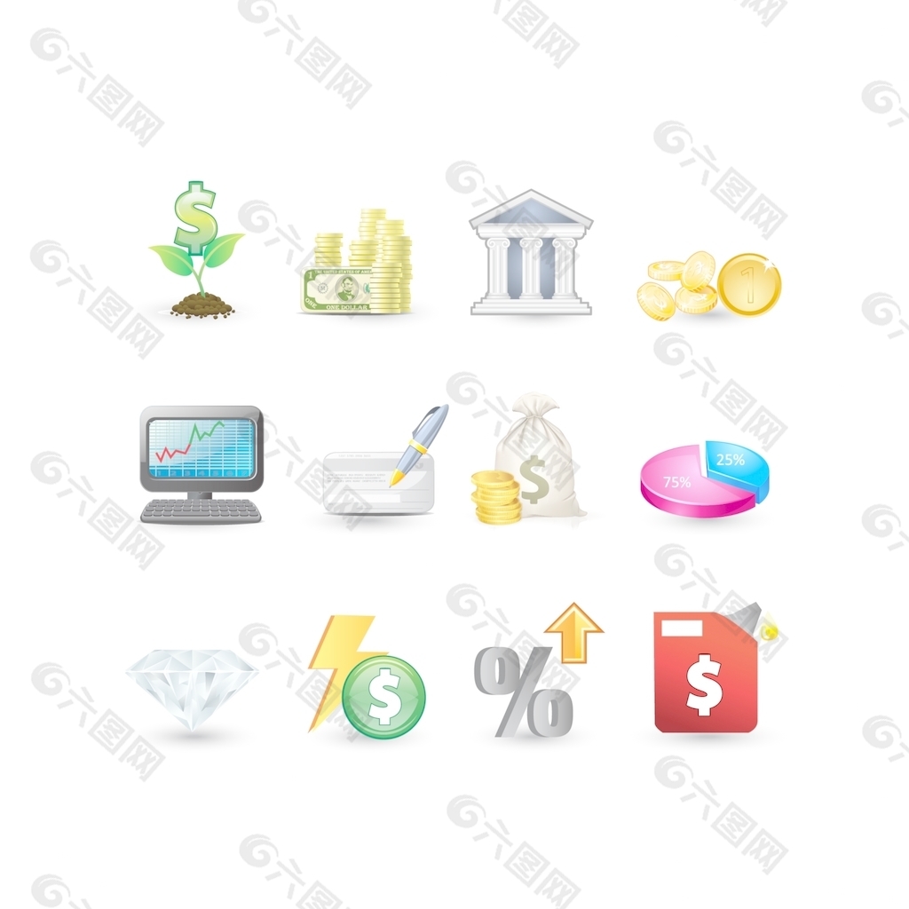 金融投資的圖標
