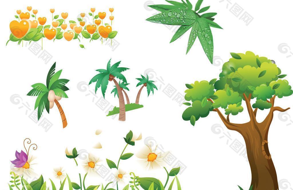 卡通 椰子樹 大樹圖片