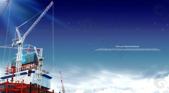 海上鉆井平臺風光PSD分層素