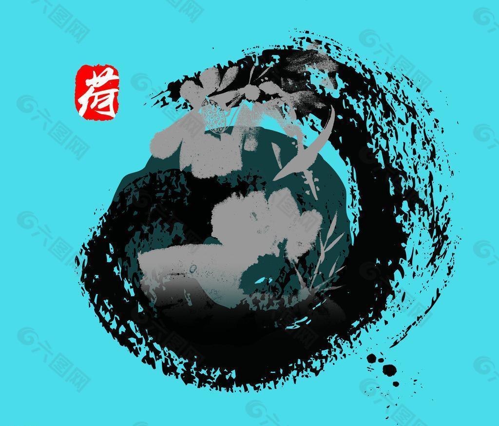 水墨荷圖片
