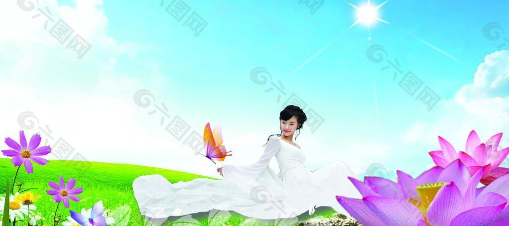 郊游美女圖片