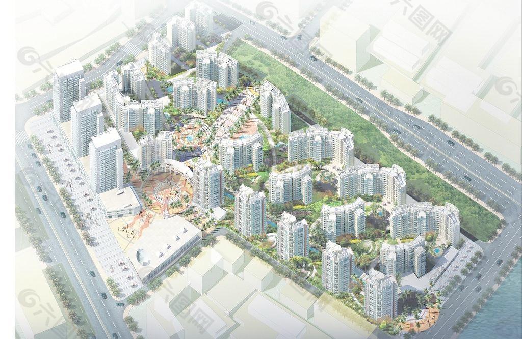商業(yè)街鳥瞰圖圖片