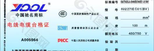 電纜合格證圖片