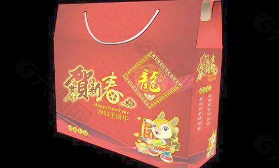 2012龍年包裝禮盒模板矢量素材