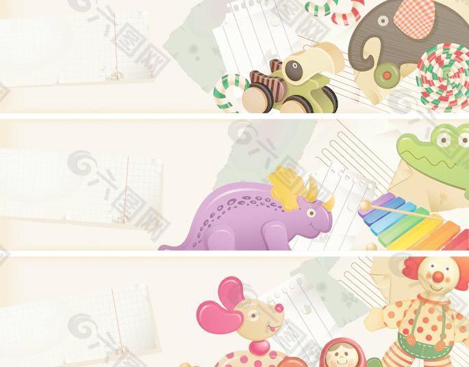 可愛卡通兒童玩具背景圖片