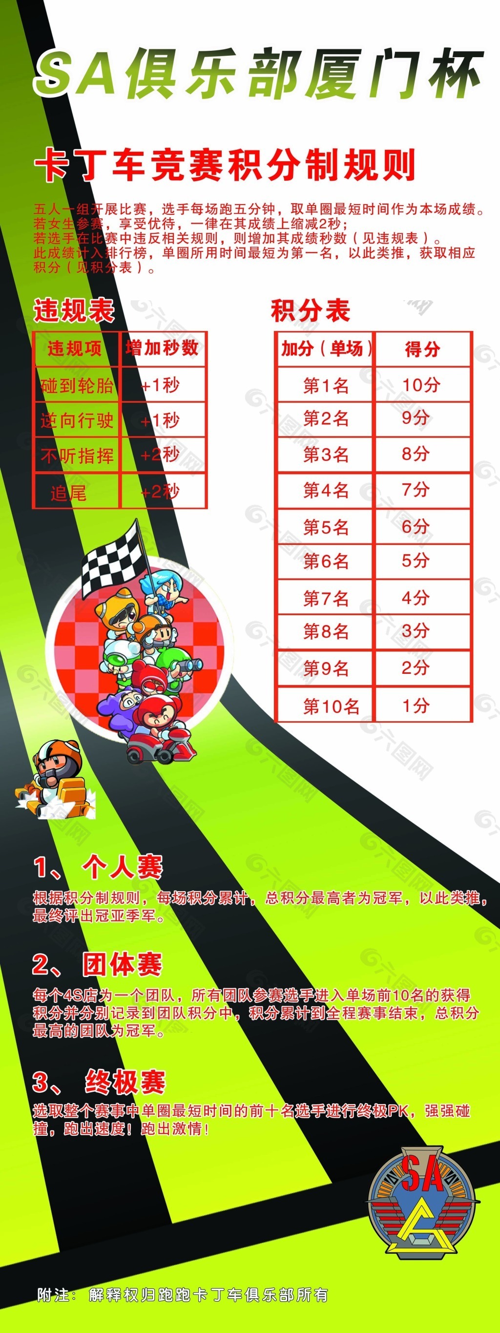 俱樂部比賽規(guī)則展架