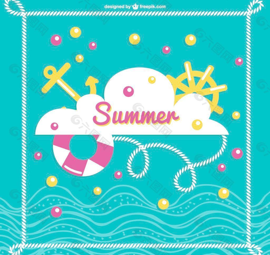 夏季海矢量圖像圖片