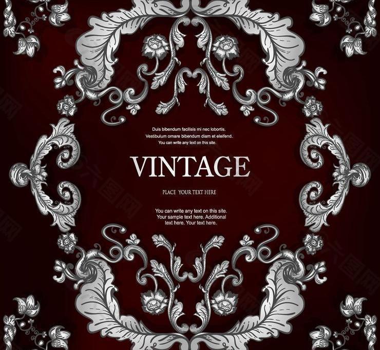 古典背景歐式時尚花紋圖片