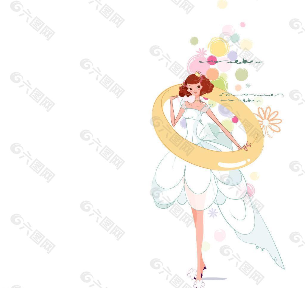 鉆進(jìn)大戒指的新娘圖片